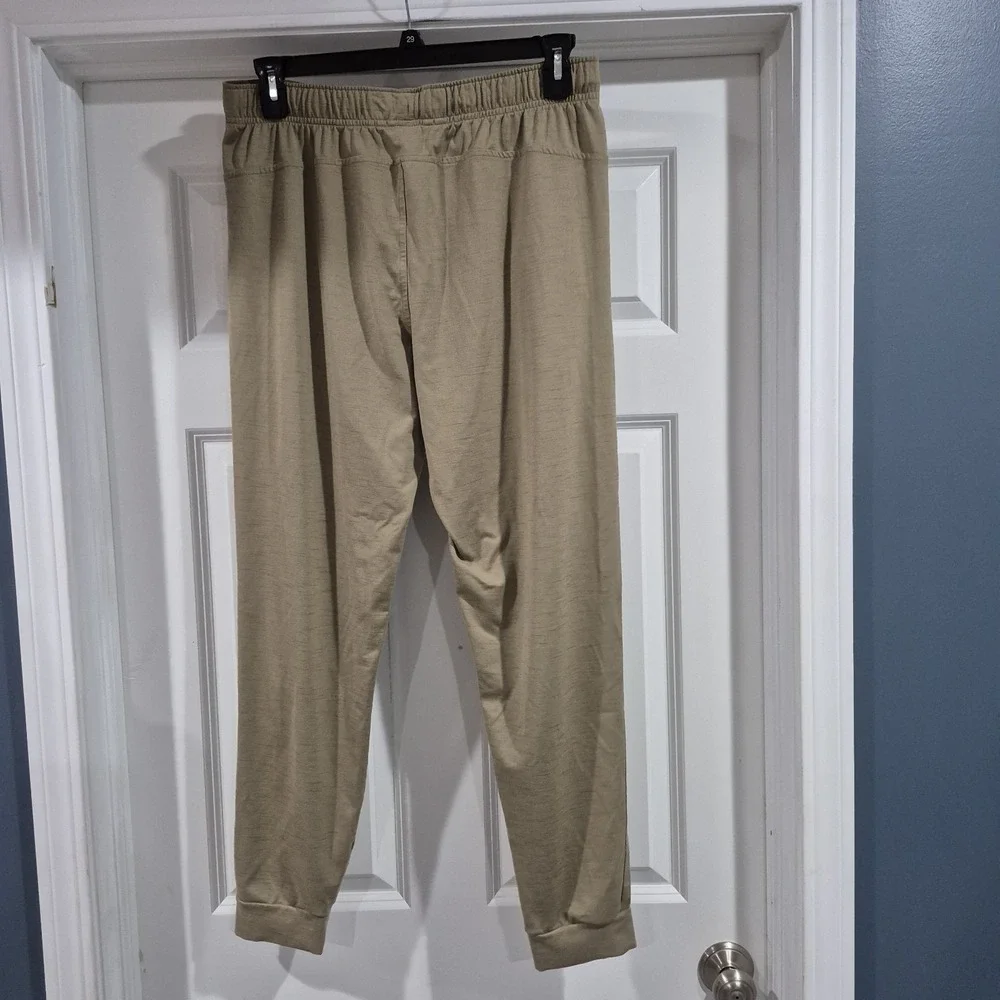Nike Yoga Joggers Mens Large Khaki Tan Lightweight Sweatpants Stretch Lounge